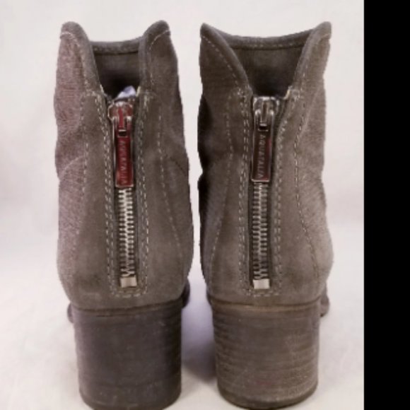 AQUATALIA ITALIAN WOMEN ANKLE BOOTS BACK ZIPPER GRAY SUEDE SIZE 6.5 - Picture 8 of 10